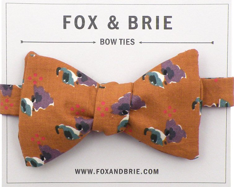 Tawny Floral Bow Tie
