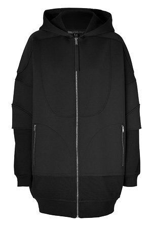 MARC BY MARC JACOBS Black Mixed-Media Marr Hooded Jacket
