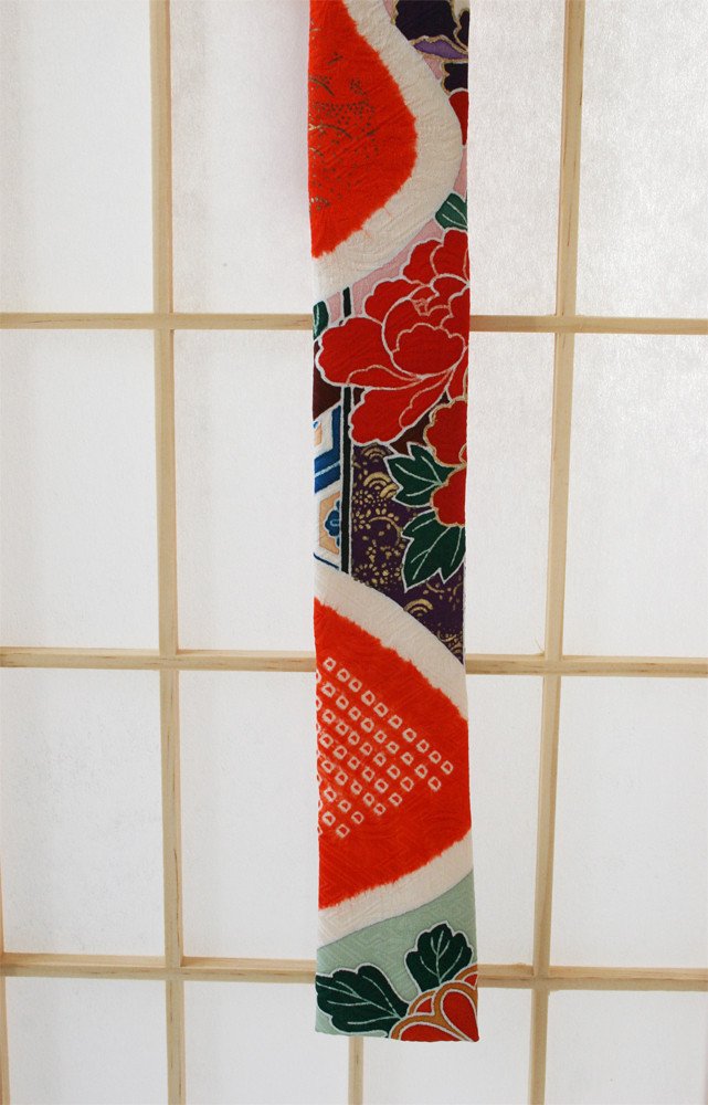 WAYO Bright Japanese Floral Necktie 3
