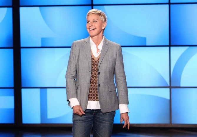 In this photo released by Warner Bros, talk show host Ellen DeGeneres addresses her recent visit by the paramedics during a taping of "The Ellen DeGeneres Show" on Monday, September 26th in Burbank, CA.This episode will air on Tuesday, September 27th.Photo Credit: Michael Rozman/Warner Bros,